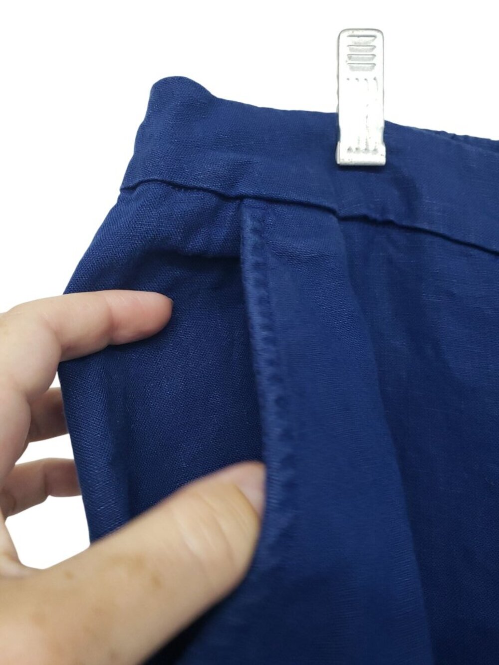 Chico's 3.5 T Blue 100% Linen Pants Elastic Waist Pull On Womens 18T Indigo - Picture 2 of 10